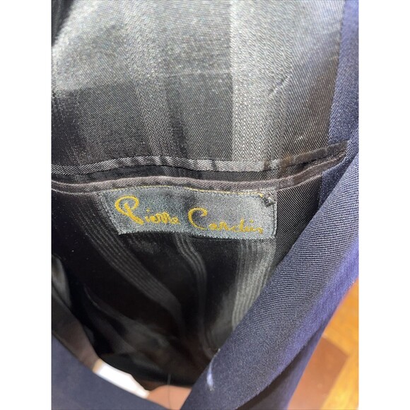 Pierre Cardin Suit Jacket Men’s Size 42L Blue 100% Worsted Wool Missing Button - Picture 2 of 12